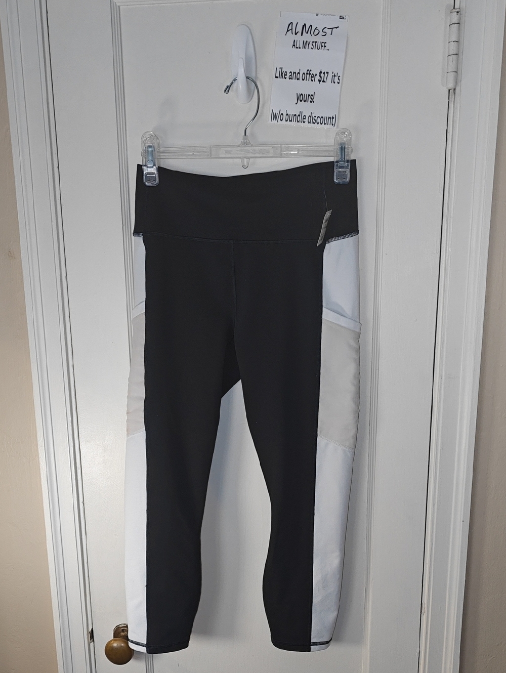 Fabletics Black and White High-Waist Capris
